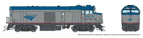 Rapido 81519 NPCU Cabbage Cab Car Amtrak #90225 (Phase V, silver, blue) HO Scale