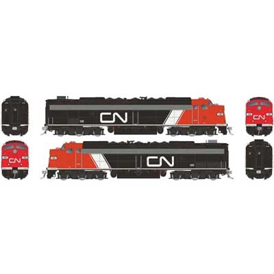 Rapido 28816 EMD E8A-E8A HEP Canadian National #102, 103 (green, gold, black, Noodle Logo) with DCC & Sound HO Scale