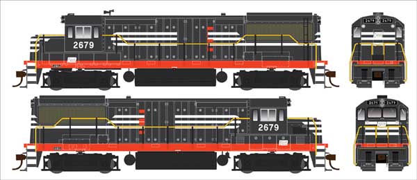 Bowser 25156 U25B PC Penn Central (Patched ex-NH, black, white, red) #2679 w/LokSound & DCC HO Scale