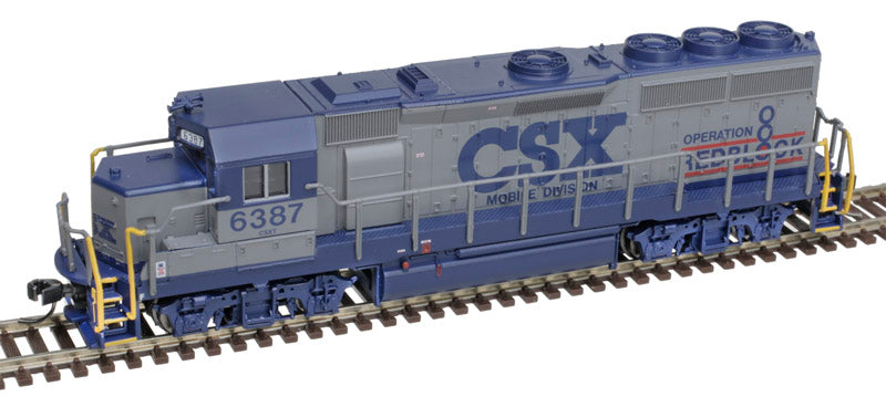 ATLAS 40004742 EMD GP40-2 - CSX #6387 (Early Scheme, blue, gray, red, Operation Redblock) DCC & Sound Equipped N Scale