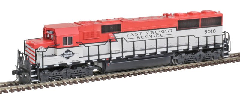 ATLAS 40005229 EMD SD50 R&N Reading & Northern #5018 (red, white, black) with Ditch Lights DCC & Sound N Scale