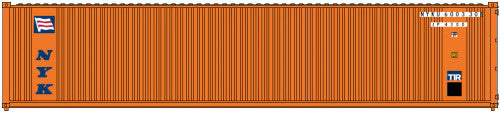 JTC MODEL TRAINS 405508 NYK ( INITIALS) 40' Standard Height 8'6 2-P-44-P-2 Panel side standard wave corrugations containers N Scale