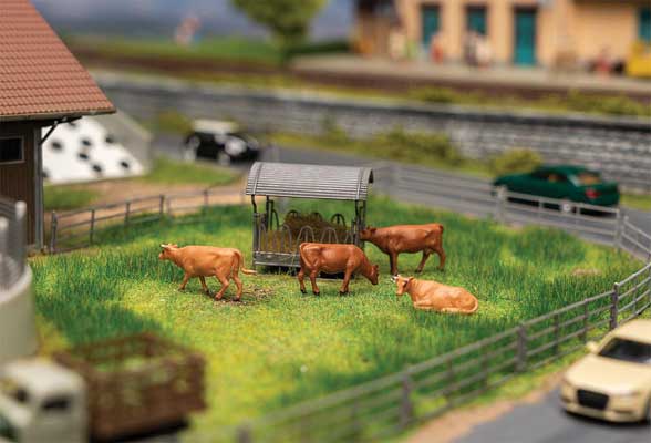 Faller 180235 Cows with Sound Module and Speaker -- pkg(4) HO Scale ...