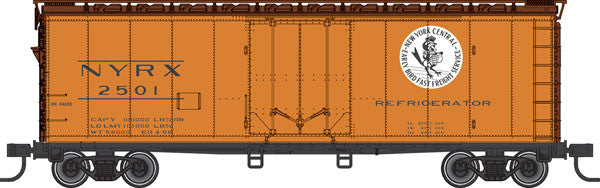 Atlas 20003502 40' Plug Door Boxcar - New York Central NYRX #2525 (orange, Boxcar Red, Early Bird Logo) HO Scale