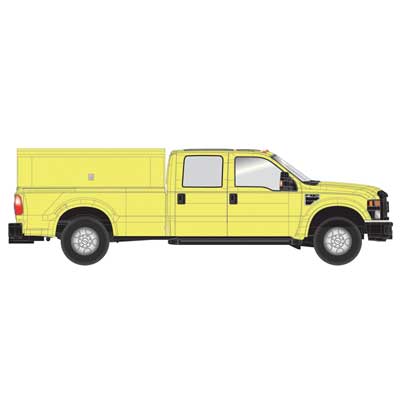 ATLAS 35000003 Ford(R) F-350 Crew-Cab Pickup Truck - Assembled Safety Yellow HO Scale