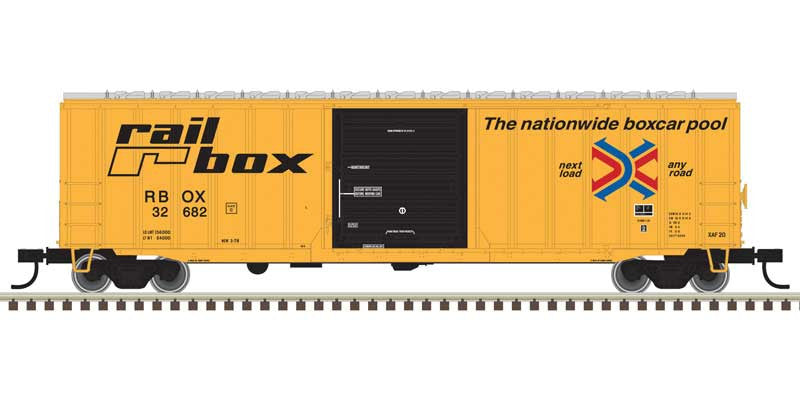 Atlas 20006720 ACF 50'6" Boxcar RBOX - Railbox #32745 (yellow, black, Large Logo) HO Scale