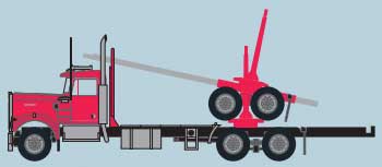 Image for 744-49083 KW W900 Log Truck Red/Blk