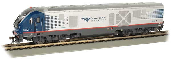 Bachmann 67952 Siemens SC-44 Charger Amtrak Midwest #4632 (silver, blue, red) TCS WOW Sound N Scale