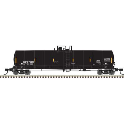Atlas 50006967 ACF 23,500-Gallon Tank Car - Ready to Run - Master(R) -- ACFX #76361 (black, reporting marks only, yellow conspicuity marks) N Scale