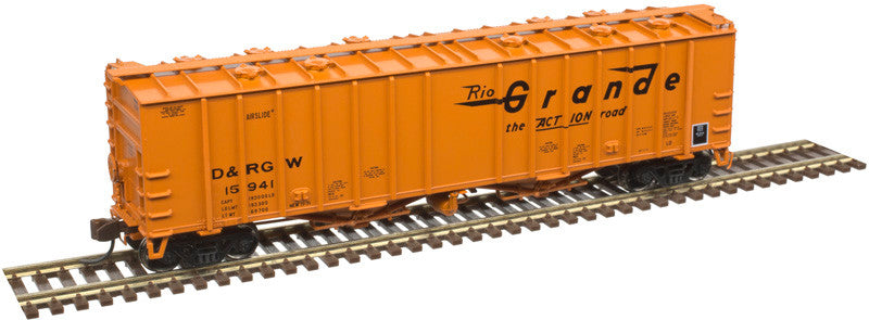 ATLAS 50005053 4180 Airslide Covered Hopper - Rio Grande (DRGW) #15943 N Scale