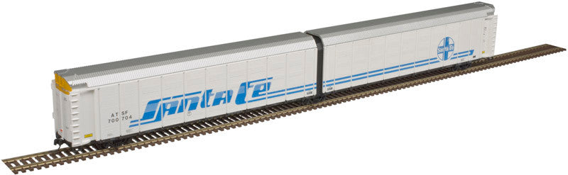 Atlas {50005192} Articulated Auto Carrier ATSF - Santa Fe (Fantasy Scheme, white, blue) #700749 N Scale