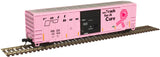 ATLAS 50005590 FMC 5077 Single-Door Boxcar Railbox #40188 (pink, black, On Track for a Cure) N Scale