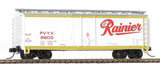 Atlas 50005657 40' Plug-Door Boxcar - PVYX Rainier #6824 (white, red, gold) N Scale