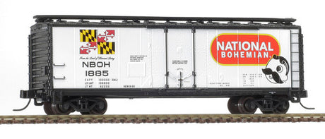 Atlas 50005661 40' Plug-Door Boxcar - NBOH National Bohemian #1885 (white, red, black, gold) N Scale