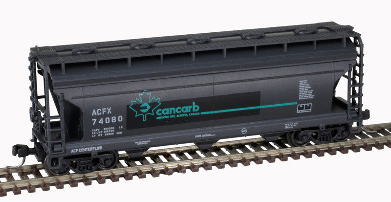 Atlas 50006109 ACF 3560 Center-Flow Covered Hopper - Cancarb ACFX 74080 (Black, Blue) N Scale