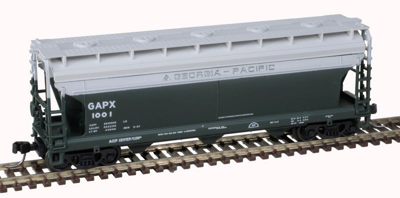 Atlas 50006110 ACF 3560 Center-Flow Covered Hopper - Georgia Pacific 1000 (dark green, Gray) N Scale