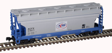 Atlas 50006119 ACF 3560 Center-Flow Covered Hopper - Kerr-McGee ACFX 63571 (Gray, Blue, Red, white) N Scale