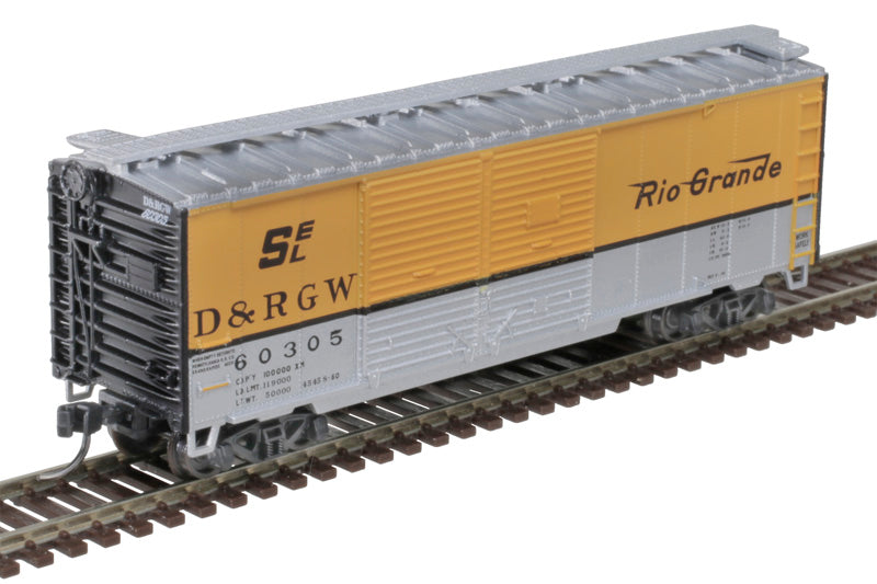 Atlas 50006194 40' Double Door Box Car - D&RGW Denver & Rio Grande Western #60317 (Aspen Gold, silver, black) N Scale