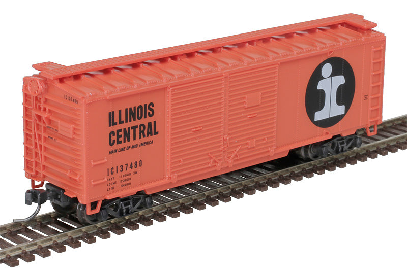 Atlas 50006197 40' Double Door Box Car - IC Illinois Central #137162 (orange, black) N Scale