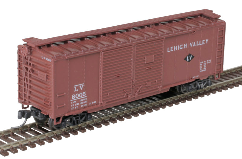 Atlas 50006200 40' Double Door Box Car - LV Lehigh Valley #8019 (Boxcar Red, white) N Scale