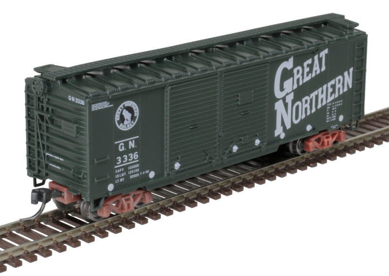 Atlas 50006203 40' Double Door Box Car 3 Pack - GN Great Northern #3249, 3336, 3345 (Experimental Schemes 1 Each) N Scale