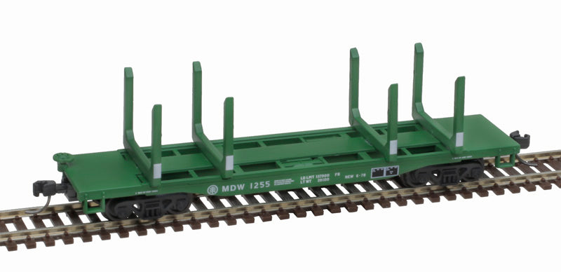 Atlas 50006270 45' Logging Flatcar - Boise Cascade MDW #1255 (green, white) N Scale
