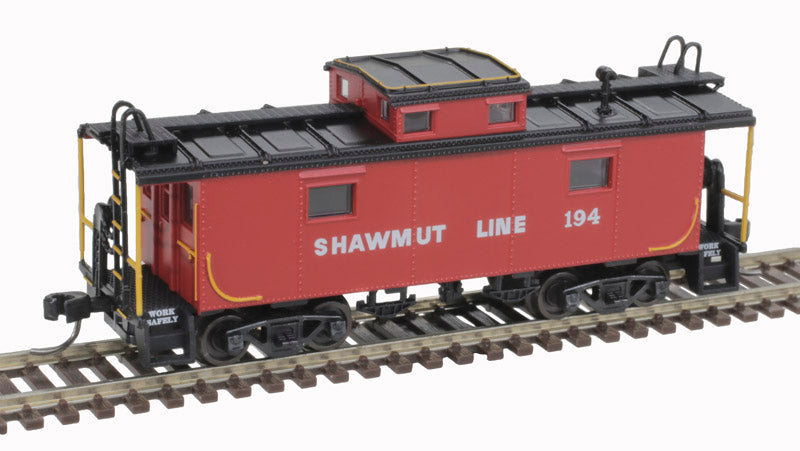 Atlas 50006324 NE-6 Caboose - Pittsburg and Shawmut #194 (red, white, black) N Scale