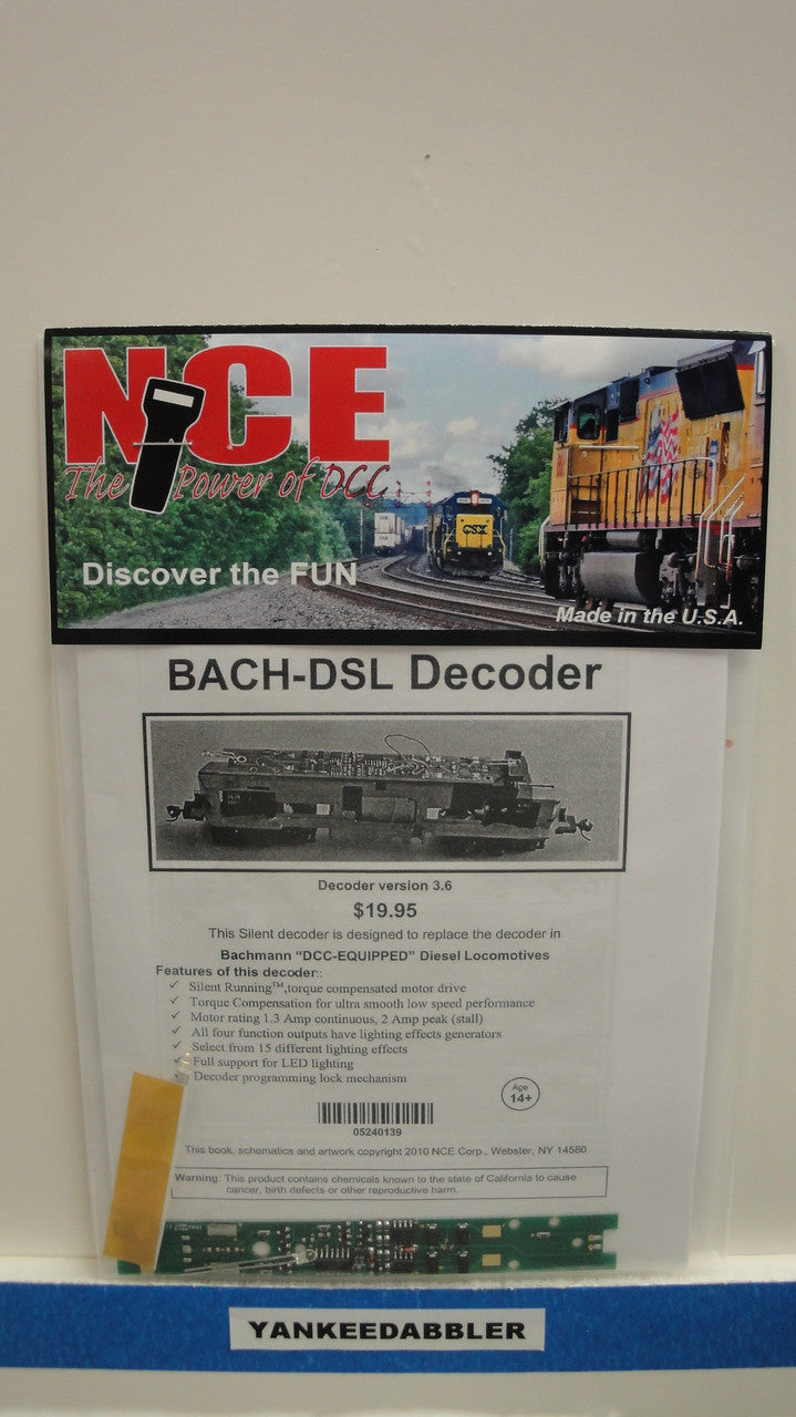 139 NCE /  Bach-Dsl Silent Running(TM) 1.3 Amp Decoders - (SCALE=HO) Part # = NCE139