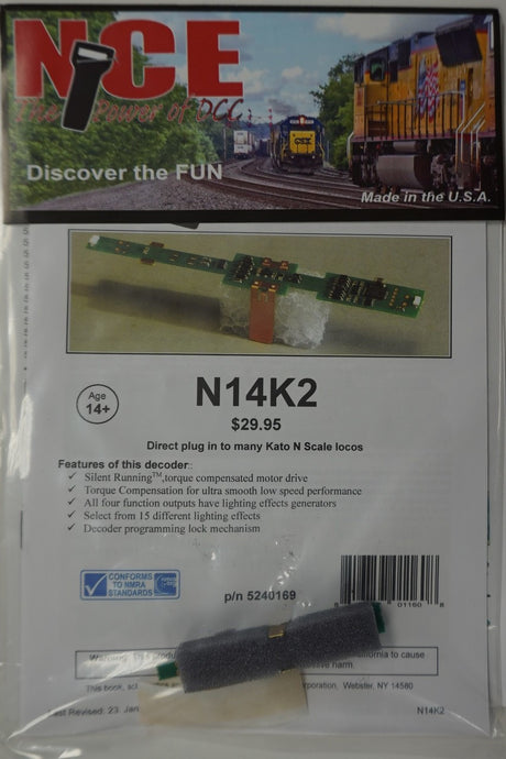 169 NCE - Kato N Scale Decoder Part # 524-169