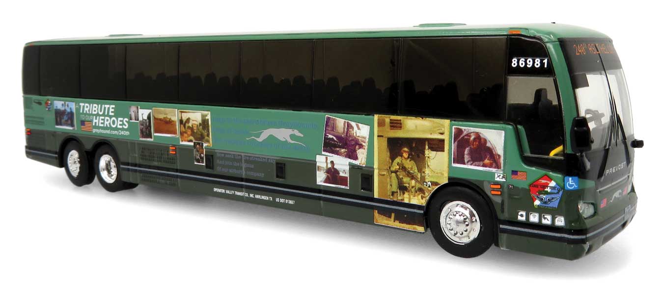Iconic 870396 Prevost X345 Motorcoach Bus - Assembled -- Greyhound