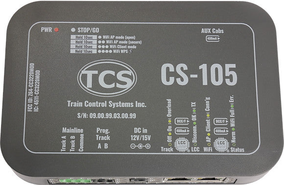TCS CS-105 DCC Command Station 15v All Scale – YankeeDabbler