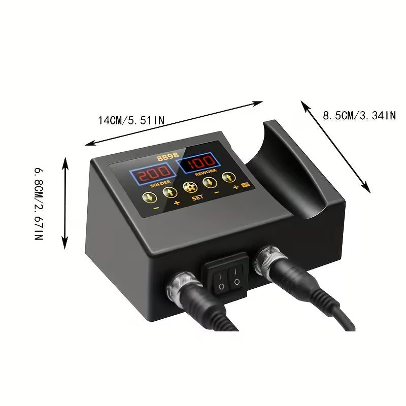 600W 2-in-1 Digital Soldering Station - Temperature Adjustable Soldering Iron And Hot Air Gun for PCB IC Rework Repair - Advanced Soldering Tools for Electronics Hobbyists And Professionals ALL Scale