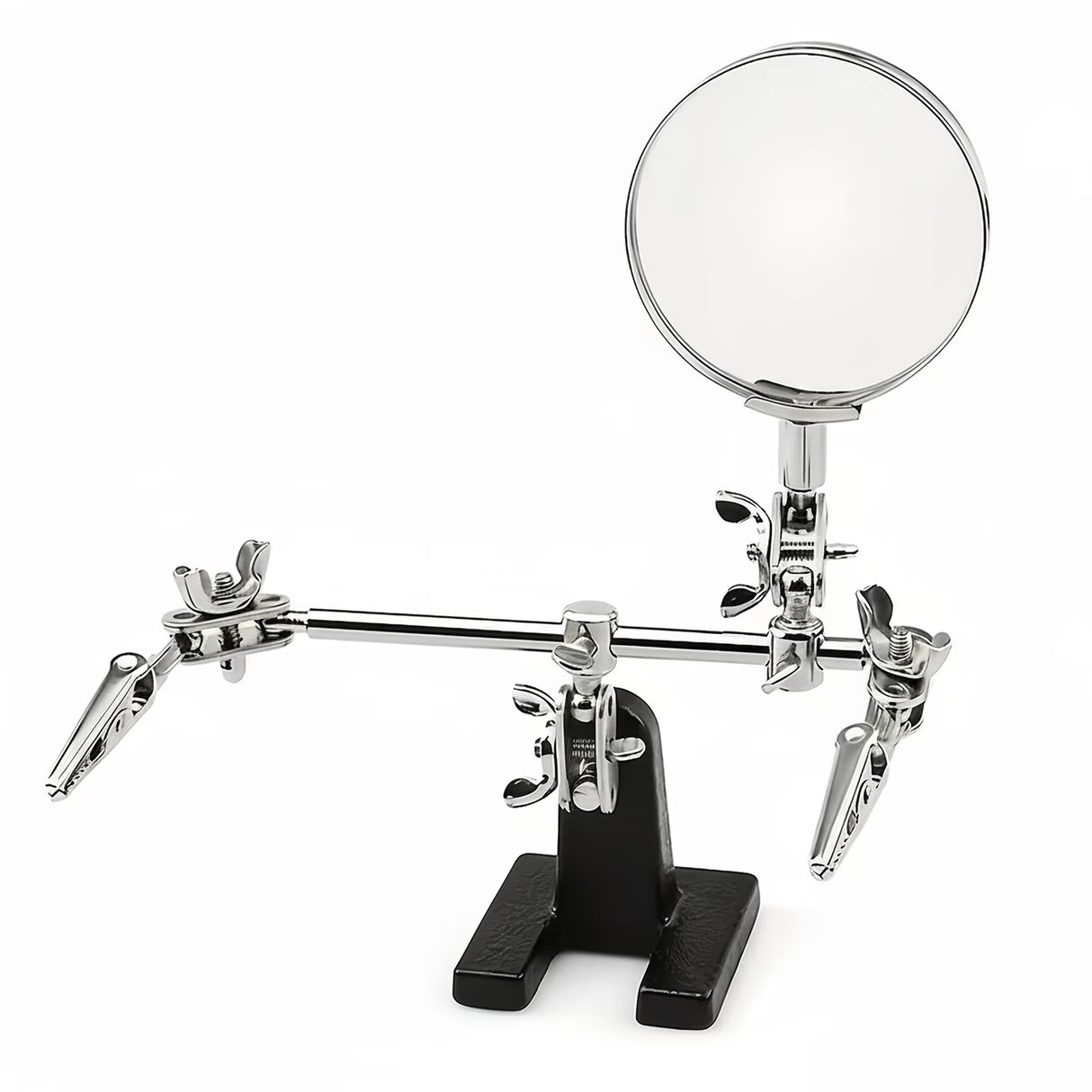 Professional Repair Station with Magnifier - Adjustable Folding Arm & Heavy-Duty Base, Magnifying Glass PCB Holder - Magnification for Electronics/Watchmaking ALL Scale