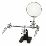 Professional Repair Station with Magnifier - Adjustable Folding Arm & Heavy-Duty Base, Magnifying Glass PCB Holder - Magnification for Electronics/Watchmaking ALL Scale