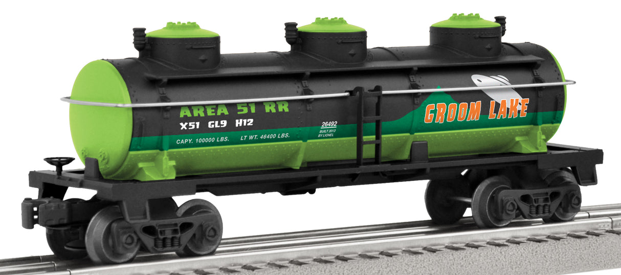 Lionel 6-26492 Area 51 RR 3-Dome Tank Car (O Scale)