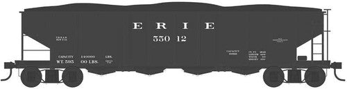 43005 Bowser 4-Bay Clam Hopper Erie 55030 (Blt. 5-14, black) HO Scale