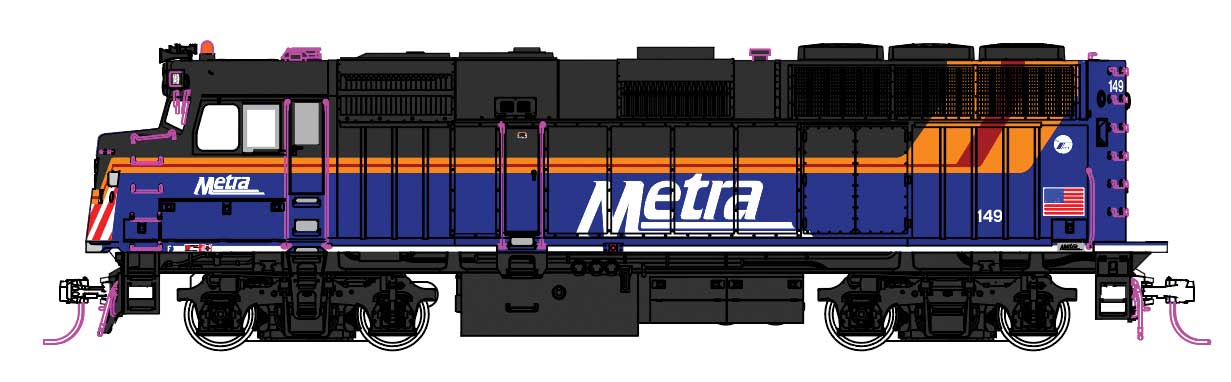 Kato 376575DCC EMD F40PH Commuter Version - DCC -- Chicago Metra