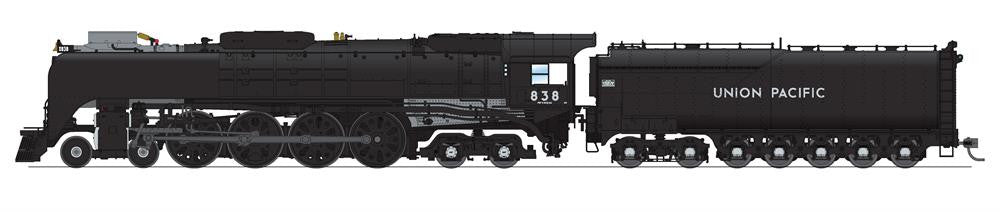 BLI 6643 4-8-4, Class FEF-3, UP Union Pacific #838, Black & Graphite, Paragon4 Sound & DCC, Smoke, HO Scale