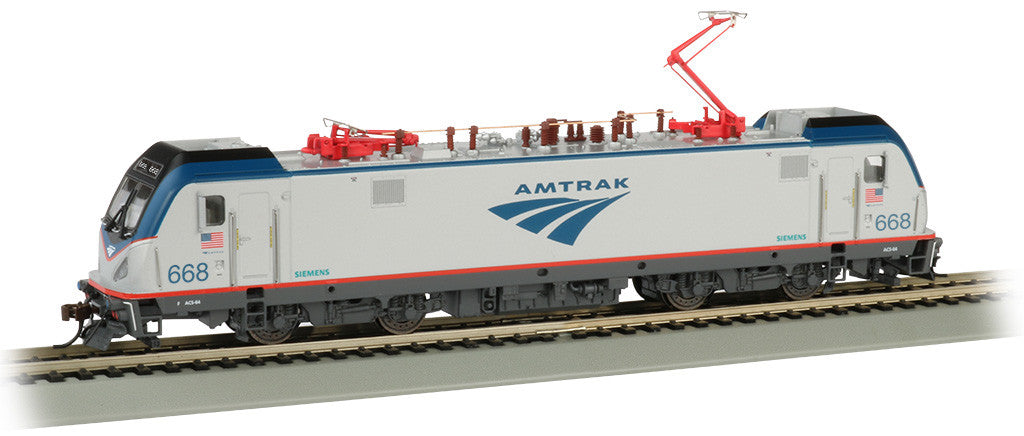 160-67407 Bachmann /  TCS WOW AMTRAK #668 - SIEMENS ACS-64 DCC ELECTRIC LOCOMOTIVE TCS WOW CD Quality, Keep-Alive, TCS Audio Assist Lighting including Ditch Lights HO Scale