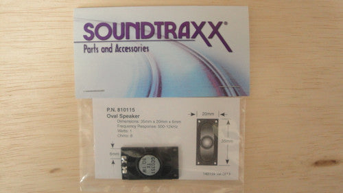 810115 Soundtraxx /  35mm x 20mm Oval, 8 Ohm Speake (SCALE=ALL) Part # = 678-810115