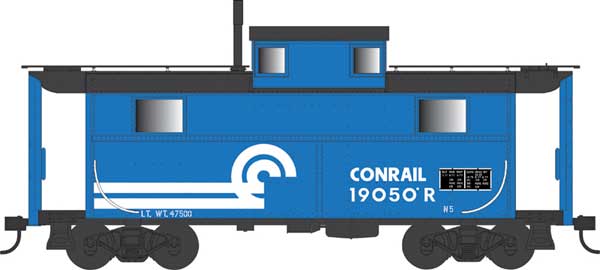 Bowser 43352 PRR Class N5 Steel Cabin Car (Caboose) Conrail #19050 (Blt. 1-17 Rpkd 6-77, blue, black, white) HO Scale