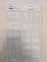 70-4 Highways & Byways Turn & Assorted Graphic Decals (SCALE=HO) Part # 70-4