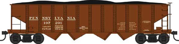 Bowser 38041 H21a 4 Bay Hopper PRR Pennsylvania Railroad #197201 (Tuscan, Early Lettering) N Scale