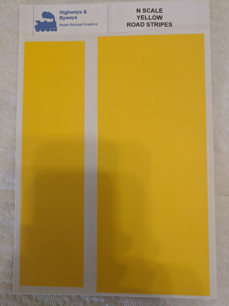 71-2 Highways & Byways Yellow Road Stripes DECALS (SCALE=N) Part # 71-2