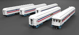 Broadway Limited 9712 Heavyweight 5-Car Combine, 3 P70 Coach, Business Car Set - American Freedom Train (1947 Scheme, white, red, blue, gold) HO Scale