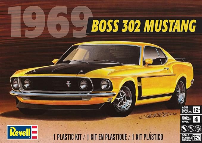 Revell 85-4313 1969 Boss 302 Mustang 1/25 Scale Model Kit