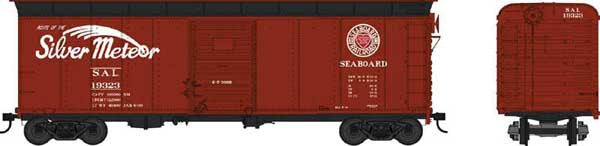 Bowser 42331 Class X-31a 40' Single-Door Flush-Roof Boxcar - Seaboard Air Line 19323 (Boxcar Red, black, Silver Meteor Slogan) HO Scale
