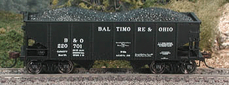 Bowser 40348 GLa 2-Bay Open Hopper - B&O Baltimore & Ohio #220703 (black, white) HO Scale