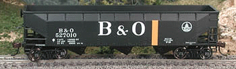 Bowser 40331 70-Ton Offset Hopper - Baltimore & Ohio #527075 (black, white, yellow band) HO Scale