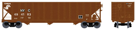Bowser 41011 100-Ton 3-Bay Open Hopper - New York Central #494183 (Boxcar Red, white; Conrail Logo) HO Scale